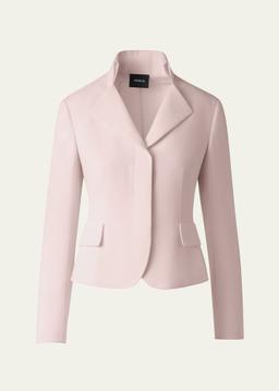 Amber Short Wool Crepe Double-Face Jacket