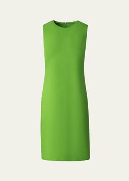 Sleeveless Wool Crepe Double-Face Sheath Dress