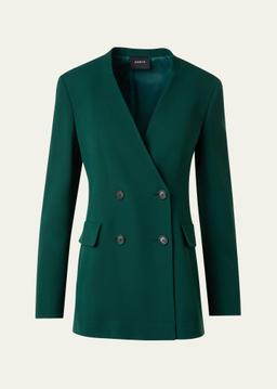 Trinity Double-Breasted Wool Crepe Jacket