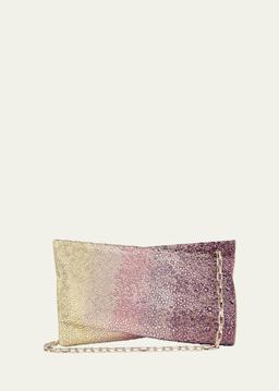 Loubitwist Small Strass Suede Clutch Bag