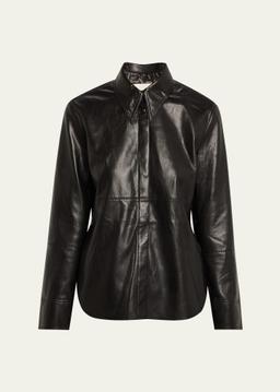 Naum Long-Sleeve Alt-Leather Shirt