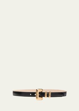 Tetra Buckle Leather Belt