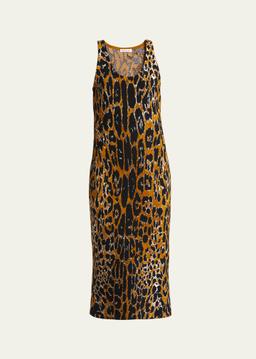 Leopard Print Midi Dress