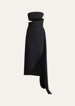 3D Spiral Strapless Dress