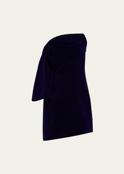 Strapless Velvet Bow Mini Dress