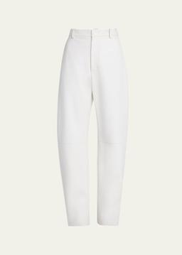 Napa Leather Rounded Leg Trousers