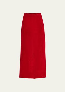 Corduroy Column Midi Skirt