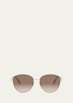 Round Metal & Nylon Sunglasses