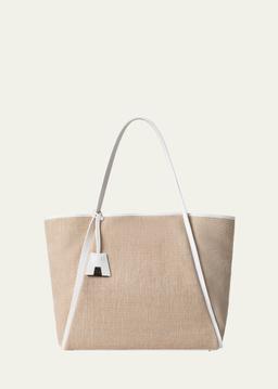 Alex Raffia & Leather Tote Bag