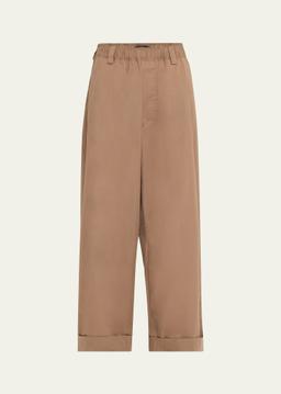 Drawstring Wide Leg Chino Pants