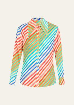 Crayon Stripe Slim Button Down Shirt