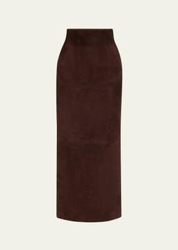 Loxley Long Pencil Leather Skirt