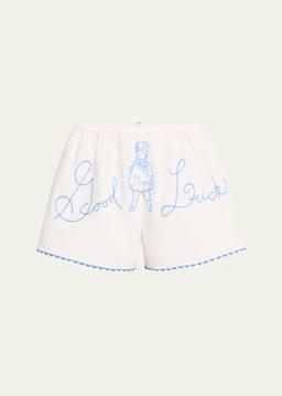 Lucky Baby Embroidered Shorts