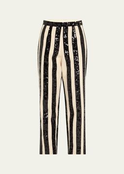 Grandstand Hall Stripe Sequined Trousers