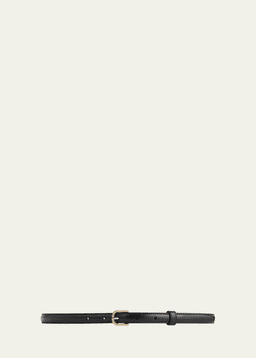 Buckle Leather Skinny Belt