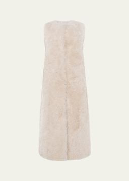 Select Cashmere Goat Fur Collarless Long Vest