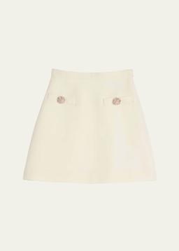 Brooch Wool Mini Skirt
