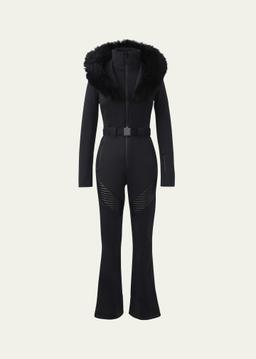 Elle Agile-360 Ski Suit with Removable Hood and Shearling Trim