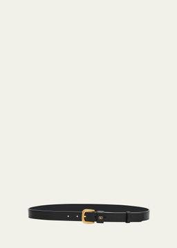 VLogo Signature Embellished Leather Belt, 25mm
