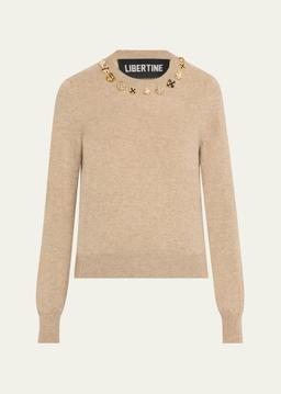 Button Luxe Shrunken Cashmere Sweater