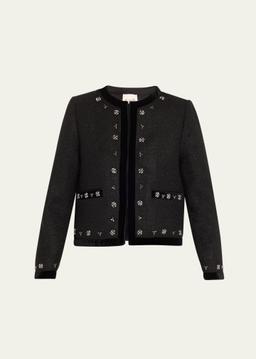 Caryl Beaded Tweed Jacket