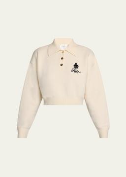 FRAME x Ritz Paris Crest Cashmere Polo Sweater