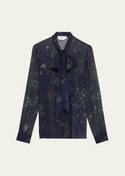 Shildon Sheer Floral Scarf-Tie Top