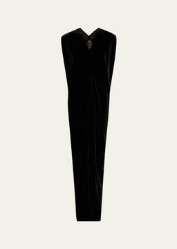 Issa Long Velvet Draped Dress