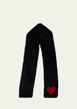 Heart Lamb Shearling Scarf