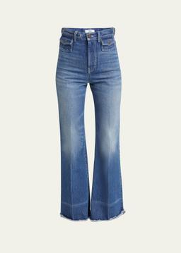 High-Rise Flare Raw-Hem Jeans
