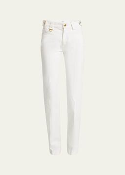 Mid-Rise Straight-Leg Denim Trousers