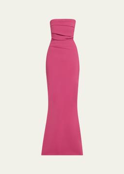 Irya Ruched Strapless Gown