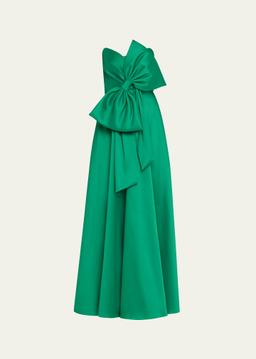 Strapless Bow-Front Gown