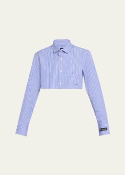Stripe Super Cropped Poplin Shirt