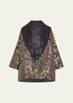 Sloped Shoulder Shawl Collar Jacket (Long Length)