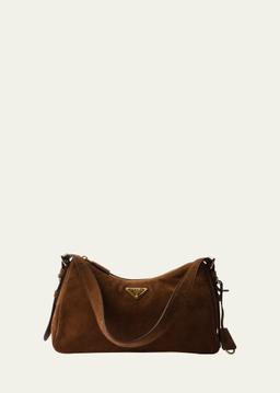 Aimee Medium Zip Suede Shoulder Bag