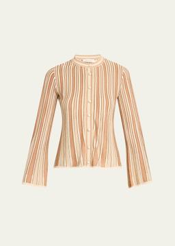 Crush Metallic Stripe Cardigan