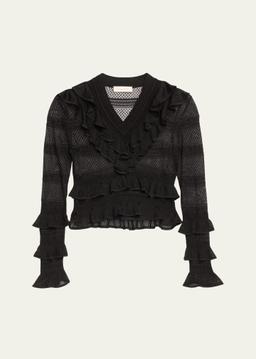 Crush Frilled V-Neck Top