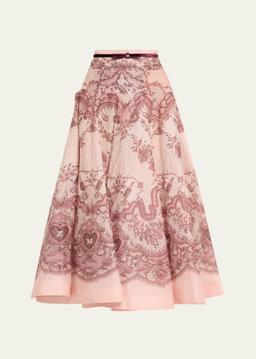 Crush Flared Midi Skirt
