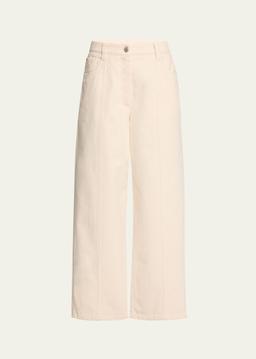 Cropped Square Denim Pants