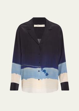 Shoreline Stripe Mariner Silk Shirt