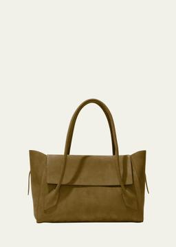 Tate East-West Satchel Bag in Nubuck Calfskin