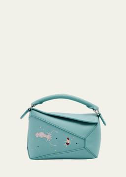 x Sunna Fujita Puzzle Edge Mini Squid-Print Shoulder Bag in Leather