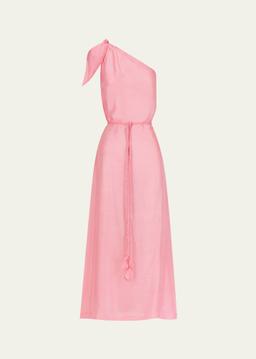 Helena One-Shoulder Silk Gown