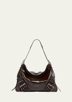 Voyou Medium Buckle Shoulder Bag in Shiny Leather