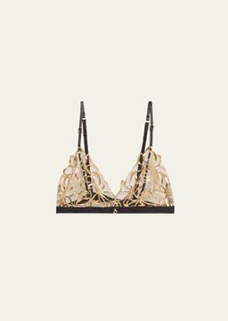 Eclats D'Or Metallic Embroidered Bralette