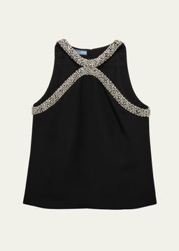 Crystal-Trim Sleeveless Top