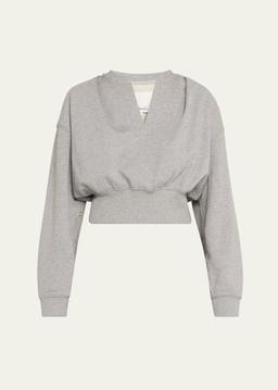 Cropped Sweatshirt with Inseam Snaps