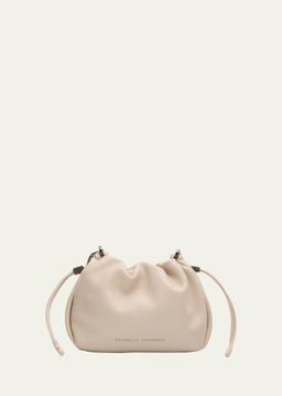 Small Drawstring Lambskin Crossbody Bag