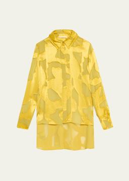 Abstract Fil Coupe Button Down Shirt